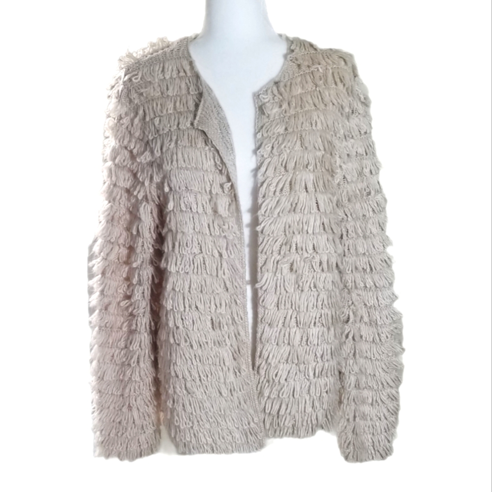 C est 1946 Cato thread tassel cardigan size large cream excellent condition